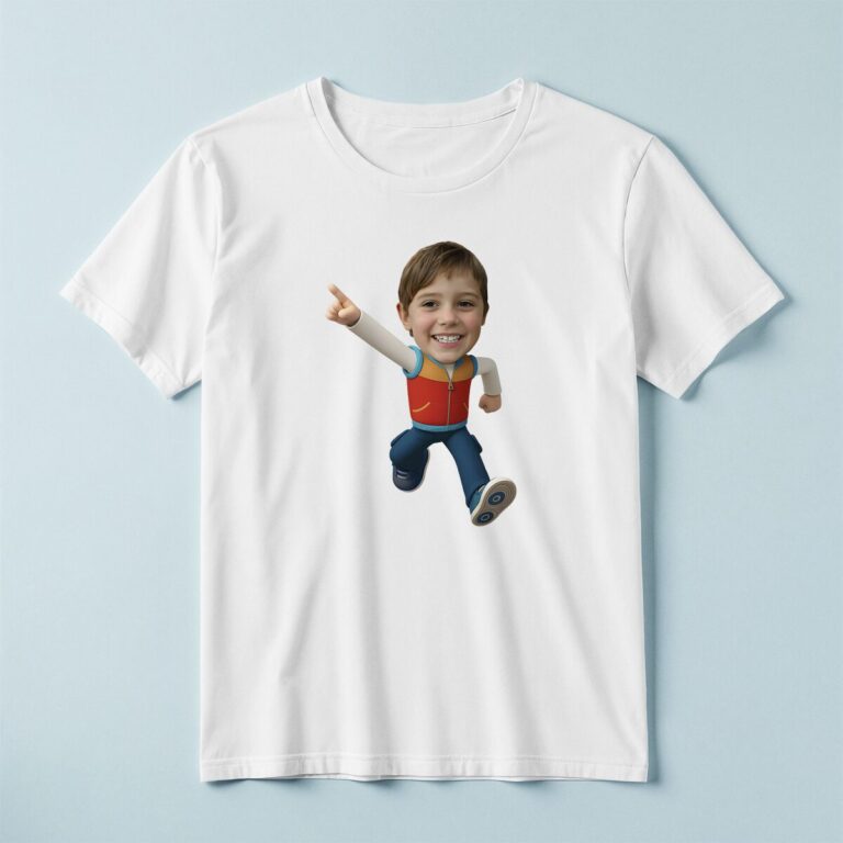 Custom Rescue-Team Leader Character Face Cutout – T-shirt Custom Rescue-Team Leader Character Face Cutout shown on a T-shirt mockup