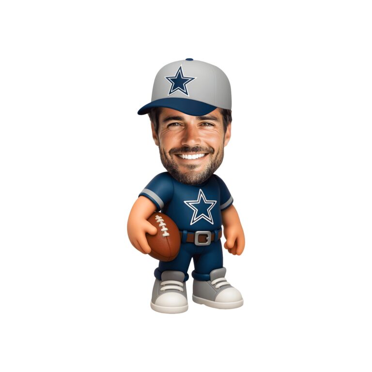 Custom Navy Star-Logo Football Player Face Cutout – Original Custom Navy Star-Logo Football Player Face Cutout design preview