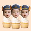 Custom Police-Pup Cap Portrait Face Cutout – Cupcake Topper Custom Police-Pup Cap Portrait Face Cutout shown on a cupcake topper mockup