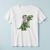 Custom Rider on a Green Tyrannosaur Face Cutout – T-shirt Custom Rider on a Green Tyrannosaur Face Cutout shown on a T-shirt mockup