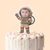 Custom Astronaut Waving Face Cutout – Cake Topper Custom Astronaut Waving Face Cutout shown on a cake topper mockup