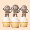 Custom Astronaut Waving Face Cutout – Cupcake Topper Custom Astronaut Waving Face Cutout shown on a cupcake topper mockup