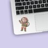 Custom Astronaut Waving Face Cutout – Sticker Custom Astronaut Waving Face Cutout shown on a sticker mockup
