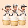 Custom Number 1 All-Star Baseball Batter Face Cutout – Cupcake Topper Custom Number 1 All-Star Baseball Batter Face Cutout shown on a cupcake topper mockup