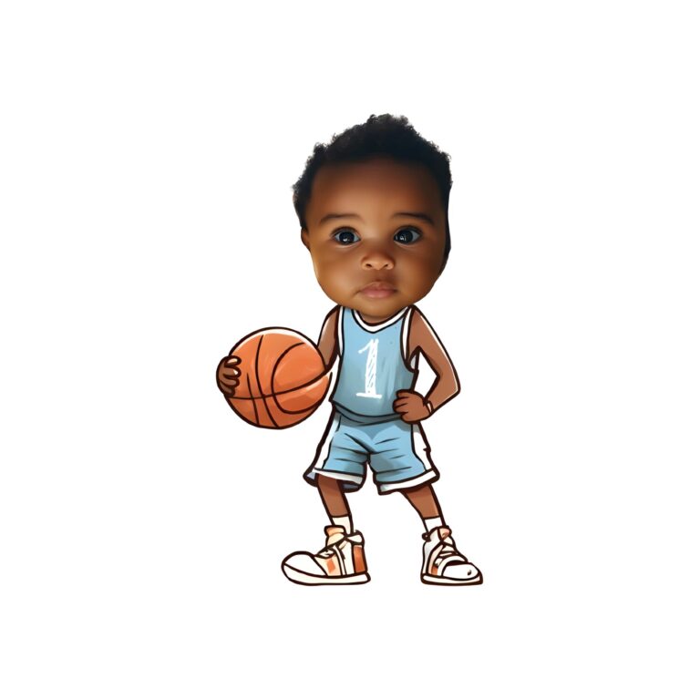Custom Light-Blue Number 1 Basketball Child Face Cutout – Original Custom Light-Blue Number 1 Basketball Child Face Cutout design preview