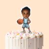 Custom Light-Blue Number 1 Basketball Child Face Cutout – Cake Topper Custom Light-Blue Number 1 Basketball Child Face Cutout shown on a cake topper mockup