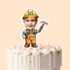 Custom Number 1 Builder with Hammer Face Cutout – Cake Topper Custom Number 1 Builder with Hammer Face Cutout shown on a cake topper mockup