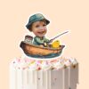 Custom Angler in a Rowboat Face Cutout – Cake Topper Custom Angler in a Rowboat Face Cutout shown on a cake topper mockup