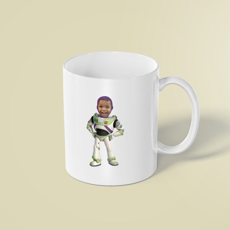 Custom Space Ranger Standing Face Cutout – Mug Custom Space Ranger Standing Face Cutout shown on a mug mockup