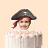 Custom Pirate Captain Portrait Face Cutout – Cake Topper Custom Pirate Captain Portrait Face Cutout shown on a cake topper mockup