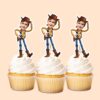 Custom Cowboy Sheriff Tipping Hat Face Cutout – Cupcake Topper Custom Cowboy Sheriff Tipping Hat Face Cutout shown on a cupcake topper mockup
