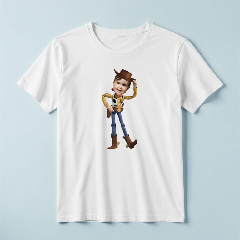 Custom Cowboy Sheriff Tipping Hat Face Cutout – T-shirt Custom Cowboy Sheriff Tipping Hat Face Cutout shown on a T-shirt mockup