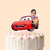 Custom Child with Red Number 95 Race Car Face Cutout – Cake Topper Custom Child with Red Number 95 Race Car Face Cutout shown on a cake topper mockup