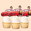 Custom Child with Red Number 95 Race Car Face Cutout – Cupcake Topper Custom Child with Red Number 95 Race Car Face Cutout shown on a cupcake topper mockup