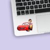 Custom Child with Red Number 95 Race Car Face Cutout – Sticker Custom Child with Red Number 95 Race Car Face Cutout shown on a sticker mockup