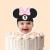 Custom Number 1 Mouse-Ear Portrait Face Cutout – Cake Topper Custom Number 1 Mouse-Ear Portrait Face Cutout shown on a cake topper mockup