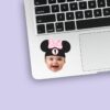 Custom Number 1 Mouse-Ear Portrait Face Cutout – Sticker Custom Number 1 Mouse-Ear Portrait Face Cutout shown on a sticker mockup