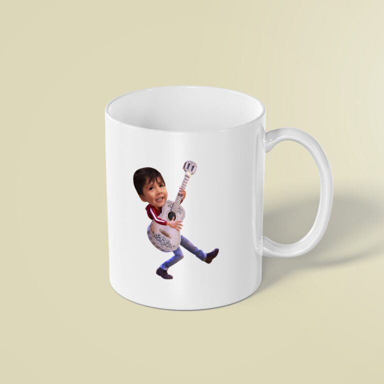Custom Animated Fiesta Guitarist Face Cutout – Mug Custom Animated Fiesta Guitarist Face Cutout shown on a mug mockup