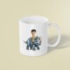 Custom Rider on a Gray Horned Yellow Shirt Face Cutout – Mug Custom Rider on a Gray Horned Yellow Shirt Face Cutout shown on a mug mockup