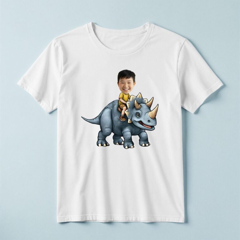 Custom Rider on a Gray Horned Yellow Shirt Face Cutout – T-shirt Custom Rider on a Gray Horned Yellow Shirt Face Cutout shown on a T-shirt mockup