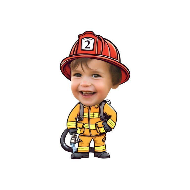 Custom Number 2 Firefighter Face Cutout – Original Custom Number 2 Firefighter Face Cutout design preview