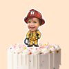 Custom Number 2 Firefighter Face Cutout – Cake Topper Custom Number 2 Firefighter Face Cutout shown on a cake topper mockup