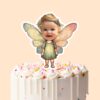 Custom Pastel Woodland Fairy Face Cutout – Cake Topper Custom Pastel Woodland Fairy Face Cutout shown on a cake topper mockup