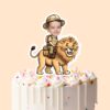 Custom Lion Safari Rider Golden Tan Palette Face Cutout – Cake Topper Custom Lion Safari Rider Golden Tan Palette Face Cutout shown on a cake topper mockup