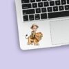 Custom Lion Safari Rider Golden Tan Palette Face Cutout – Sticker Custom Lion Safari Rider Golden Tan Palette Face Cutout shown on a sticker mockup