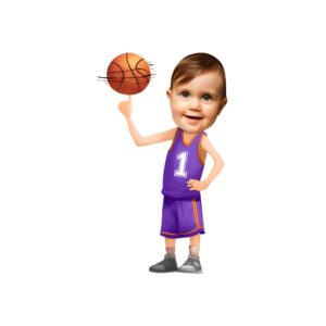 Custom Purple Number 1 Basketball Player Face Cutout – Original Custom Purple Number 1 Basketball Player Face Cutout design preview