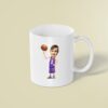 Custom Purple Number 1 Basketball Player Face Cutout – Mug Custom Purple Number 1 Basketball Player Face Cutout shown on a mug mockup