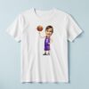 Custom Purple Number 1 Basketball Player Face Cutout – T-shirt Custom Purple Number 1 Basketball Player Face Cutout shown on a T-shirt mockup