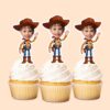 Custom Cowboy Sheriff Waving Face Cutout – Cupcake Topper Custom Cowboy Sheriff Waving Face Cutout shown on a cupcake topper mockup