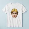 Custom Construction Worker Portrait Face Cutout – T-shirt Custom Construction Worker Portrait Face Cutout shown on a T-shirt mockup