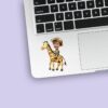 Custom Giraffe Safari Explorer Tan Pith Helmet Face Cutout – Sticker Custom Giraffe Safari Explorer Tan Pith Helmet Face Cutout shown on a sticker mockup