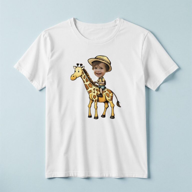 Custom Giraffe Safari Explorer Tan Pith Helmet Face Cutout – T-shirt Custom Giraffe Safari Explorer Tan Pith Helmet Face Cutout shown on a T-shirt mockup