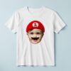 Custom Red Game-Hero Cap and Mustache Portrait Face Cutout – T-shirt Custom Red Game-Hero Cap and Mustache Portrait Face Cutout shown on a T-shirt mockup