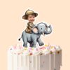 Custom Elephant Safari Friendly Elephant Face Cutout – Cake Topper Custom Elephant Safari Friendly Elephant Face Cutout shown on a cake topper mockup