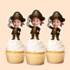 Custom Pirate Captain with Raised Sword Face Cutout – Cupcake Topper Custom Pirate Captain with Raised Sword Face Cutout shown on a cupcake topper mockup