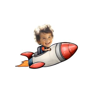 Custom Rocket Rider Flying Through Space Face Cutout – Original Custom Rocket Rider Flying Through Space Face Cutout design preview