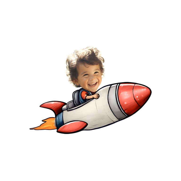 Custom Rocket Rider Flying Through Space Face Cutout – Original Custom Rocket Rider Flying Through Space Face Cutout design preview