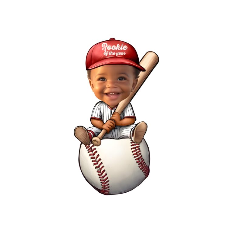Custom Baseball Player Seated on a Giant Ball Face Cutout – Original Custom Baseball Player Seated on a Giant Ball Face Cutout design preview