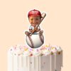 Custom Baseball Player Seated on a Giant Ball Face Cutout – Cake Topper Custom Baseball Player Seated on a Giant Ball Face Cutout shown on a cake topper mockup