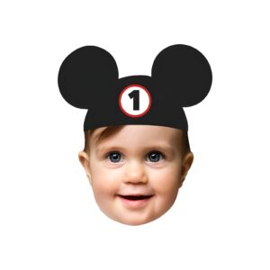 Custom Black Mouse-Ear Cap Portrait Face Cutout – Original Custom Black Mouse-Ear Cap Portrait Face Cutout design preview