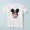 Custom Black Mouse-Ear Cap Portrait Face Cutout – T-shirt Custom Black Mouse-Ear Cap Portrait Face Cutout shown on a T-shirt mockup