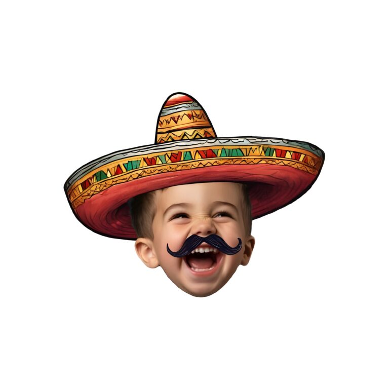 Custom Fiesta Sombrero and Mustache Portrait Face Cutout – Original Custom Fiesta Sombrero and Mustache Portrait Face Cutout design preview