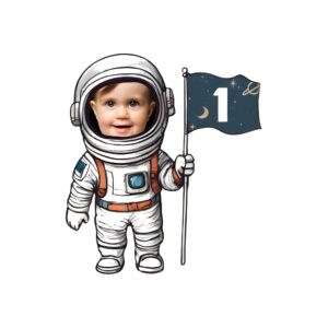 Custom Astronaut Holding a Number 1 Flag Face Cutout – Original Custom Astronaut Holding a Number 1 Flag Face Cutout design preview