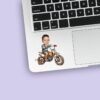 Custom Dirt-Bike Rider Face Cutout – Sticker Custom Dirt-Bike Rider Face Cutout shown on a sticker mockup