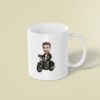 Custom Rider on a Classic Black Motorcycle Face Cutout – Mug Custom Rider on a Classic Black Motorcycle Face Cutout shown on a mug mockup