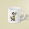 Custom Child Riding a Pale Green Long-Neck Face Cutout – Mug Custom Child Riding a Pale Green Long-Neck Face Cutout shown on a mug mockup